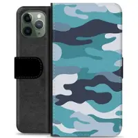 Mtp Products iPhone 11 Pro Premium Flip Cover med Pung - Blå Camouflage