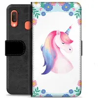 Mtp Products Samsung Galaxy A20e Premium Flip Cover med Pung - Enhjørning