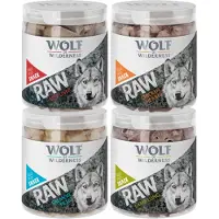 Wolf of Wilderness Økonomipakke - Raw Snacks - Mix: Kyllingehjerter, Okselever, Lammelunge, Andehalse (300 g)