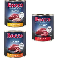 Rocco Classic Blandet Prøvepakke 6 x 800 g - Okse, Okse & Fjerkræhjerter, Okse & Kylling