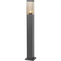 QAZQA Smart udendørs pullertlampe mørkegrå med røgfarvet glas 80 cm inkl. WiFi P45 - Malios