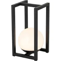 QAZQA Udendørs bordlampe sort inkl. LED med touch genopladelig - Nowi