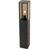 QAZQA Stående udendørslampe sort med røg 80 cm IP44 - Charlois