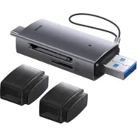 Baseus Lite Series SD/TF hukommelseskortlæser, USB + USB-C (grå)