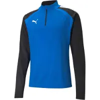 Puma Træningstrøje teamLIGA 1/4 Lynlås - Blå/Sort, størrelse X-Small