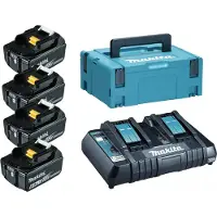 Makita LXT - Batterioplader + batteri 4 x - Li-Ion - 6 Ah - 108 Wh