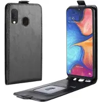 Mtp Products Samsung Galaxy A20e Vertikal Flip Taske med Kortholder - Sort
