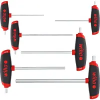 Wiha 45620, T-håndtag unbrakonøglesæt, 6 stk, T-håndtag med kort arm, 2.5,3,4,5,6,8 mm, 565 g