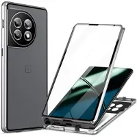 Mtp Products OnePlus 11 Magnetisk Cover med Hærdet Glas - Sølv
