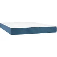 vidaXL springmadras med pocketfjedre medium 140x200x20 cm fløjl mørkeblå