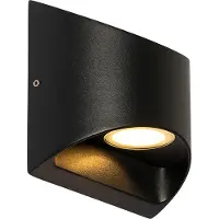 QAZQA Moderne udendørs væglampe sort inkl. LED 2-lys IP54 - Mal