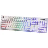 Deltaco GAMING Full Size - Gaming Tastatur - Nordisk - Hvid