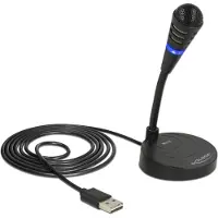 DeLOCK USB-mikrofon med stativ og touch mute-knap