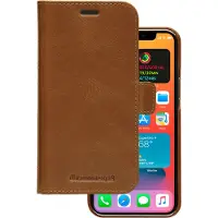 dbramante1928 Lynge - Flipomslag til mobiltelefon - fuldnarvet læder - tan - for Apple iPhone 12, 12 Pro