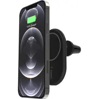 Belkin BoostCharge - Trådløs opladerholder til bil + bilstrømsadapter - 10 Watt - sort - for Apple iPhone 12, 12 mini, 12 Pro, 12 Pro Max, 13, 13 mini, 13 Pro, 13 Pro Max