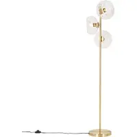QAZQA Art Deco gulvlampe guld med glas 3-lys - Ayesha