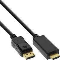 InLine 17187I, 0,3 m, DisplayPort, HDMI Type A (Standard), Hanstik, Hanstik, Lige