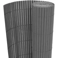 vidaXL dobbeltsidet havehegn PVC 90 x 300 cm grå