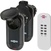 Brennenstuhl sort, Comfort-Line 2-fold radiokontaktsæt RC CE1 0201 IP 44