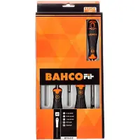 Bahco Slotted -pozidrivfit With Rubber Handle Skruetrækkersæt 5 Enheder