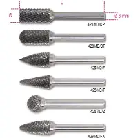 Beta CIRKULÆR CARBONISK ROTATIONSGUIDE, KURVET 8 x 19 mm, skaft 6 mm 426MD/CT8