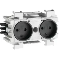 Hager Ecoline stikkontakt 2xDK for frontmontage RAL9011