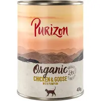 Purizon Økonomipakke Organic 24 x 400 g - Øko Kylling & øko Gås med øko Græskar