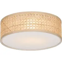 QAZQA Oriental loftslampe rattan 30 cm - Tromma