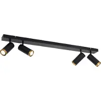 QAZQA Moderne loftspotlight sort med bronze 4-lys justerbar - Renna