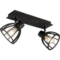 QAZQA Industriel loftslampe sort 2-lys - Fotu