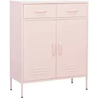 vidaXL skab lyserødt 80x35x101,5 cm stål