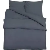 vidaXL sengetøj 200x200 cm let mikrofiberstof antracitgrå