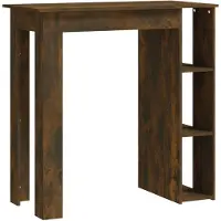 vidaXL Barbord Med Hylde 102x50x103,5 Cm Konstrueret Træ - Røget Eg
