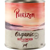 Purizon Organic 6 x 800 g - Oksekød & Kylling med Gulerod
