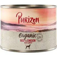 Purizon Organic 6 x 200 g - Øko Oksekød & Øko Kylling med Øko Gulerod