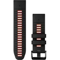 Garmin - Sportsure - Bracelet QuickFit 26mm Silicone Noir / Rouge feu til UnisexSilikone - Sort
