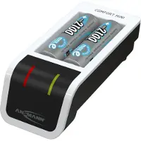 Ansmann Comfort Mini - 1,5 timer USB-batterioplader - (for 2xAA, 2xAAA) + batteri 2 x AA type - 2100 mAh - 800 mA - hvid, sort