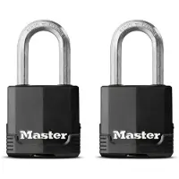 Master Lock hængelås, Excell belagt lamineret stål hængelås, Høj sikkerhedslås, Nøglelås, Bedst til opbevaringsrum, skure, garager og hegn