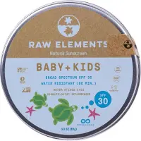 Raw Elements R? elementer Baby & b?rn SPF 30 Organisk solcreme tin ikke-nano zink oxid revsikre grusomhedsfri gluten & n?dder gratis rejse sunblock 3.0 oz