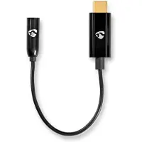 Nedis CCBW65950BK015, 3.5mm, Hunstik, USB Type-C, Hanstik, 0,15 m, Sort