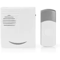 Nedis DOORB211WT, Grå, Hvid, 80 dB, Acrylonitrilbutadienstyren, Trådløs, 433 MHz, 100 m