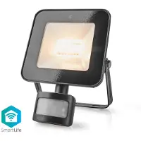 Nedis WIFILOFS20FBK, Sort, IP44, Aluminium, 0,8 m, Sort, 20 W