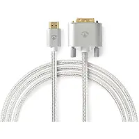 Nedis Guld Cctb34800al20 Hdmi-kabel Hdmi-dvi-d 24+1-benet Han 2560x1600 Afskærmet Flettet 2 M
