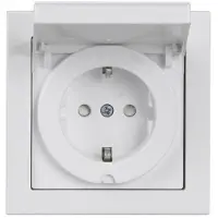 ABB Stikkontakt Schuko enkelt komplet 16A 1M hvid IP44