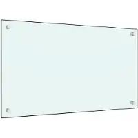 vidaXL Stænkplade Hærdet Glas - 1 / Hvid / 70 x 40 cm