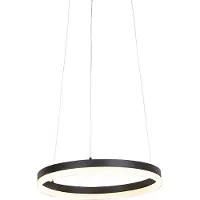 QAZQA Design pendellampe sort 40 cm inkl. LED 3-trins dæmpbar - Anello
