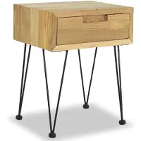 vidaXL sengebord 40 x 30 x 50 cm massivt teaktræ