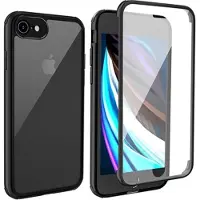 Mtp Products iPhone 7/8/SE (2020)/SE (2022) Shine&Protect 360 Hybrid Cover - Sort / Klar