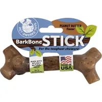 Pet Qwerks nylon stick barkbone - holdbart hundelegetøj til aggressive tyggere - jordnøddesmør smag - 6 "
