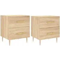 vidaXL sengeborde 2 stk. 40x35x47,5 cm konstrueret træ sonoma-eg